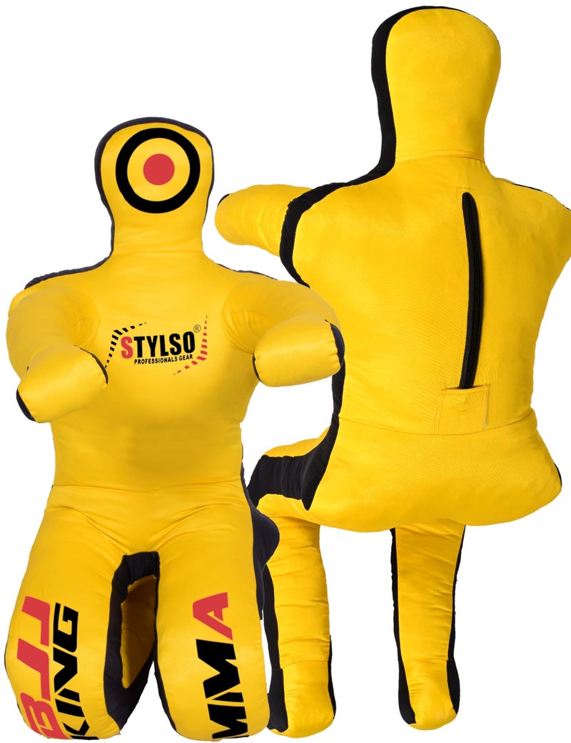 Stylso Un-Filled Grappling Dummy Wrestling Dummy Jiu Jitsu Dummy for BJJ MMA Judo Karate Practice Adult Kids and Youth Training Tackling Dummies - Yellow, 5ft / 60" - Image 5